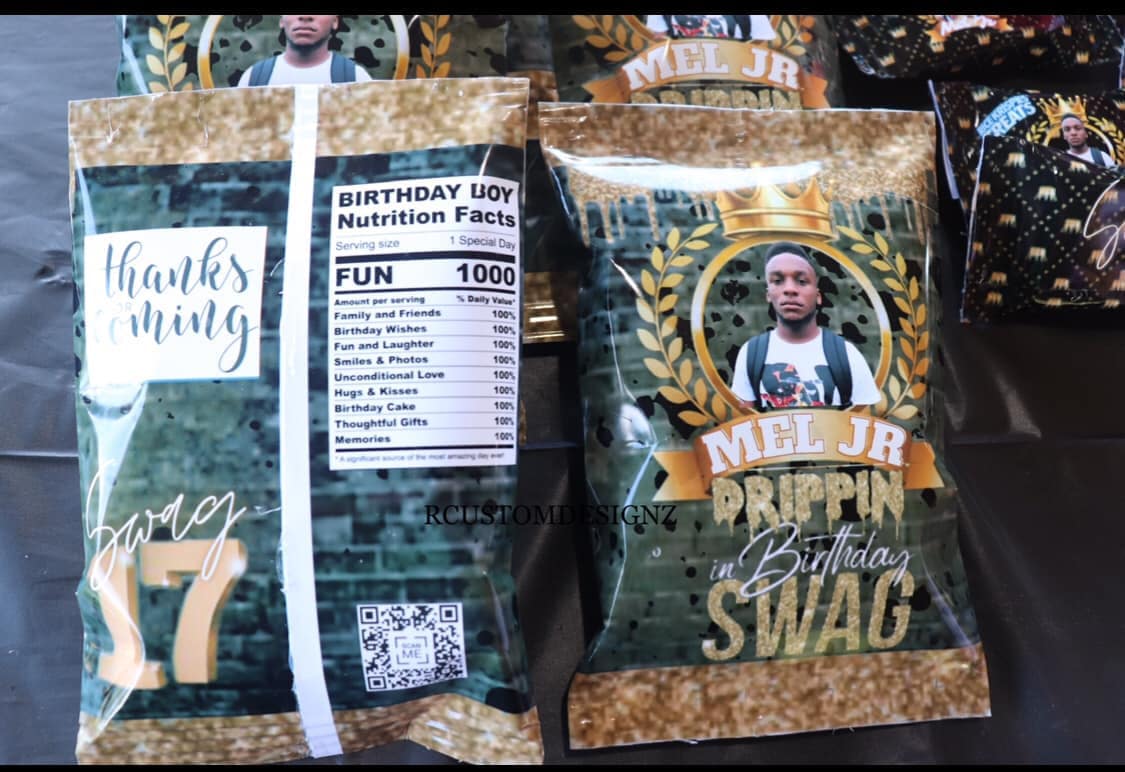 Party Favors | Party | Custom Party Favors | Chip Bags | Water Bottle Labels | Party Bags | Labels | Bag Wrap | Custom Party Favors | Treats