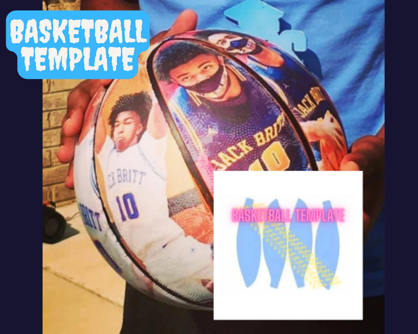 Basketball Template | Custom Basketball Template | Photo Basketball | Sports Ball Template | Ball Wrap | Personalized Basketball Template
