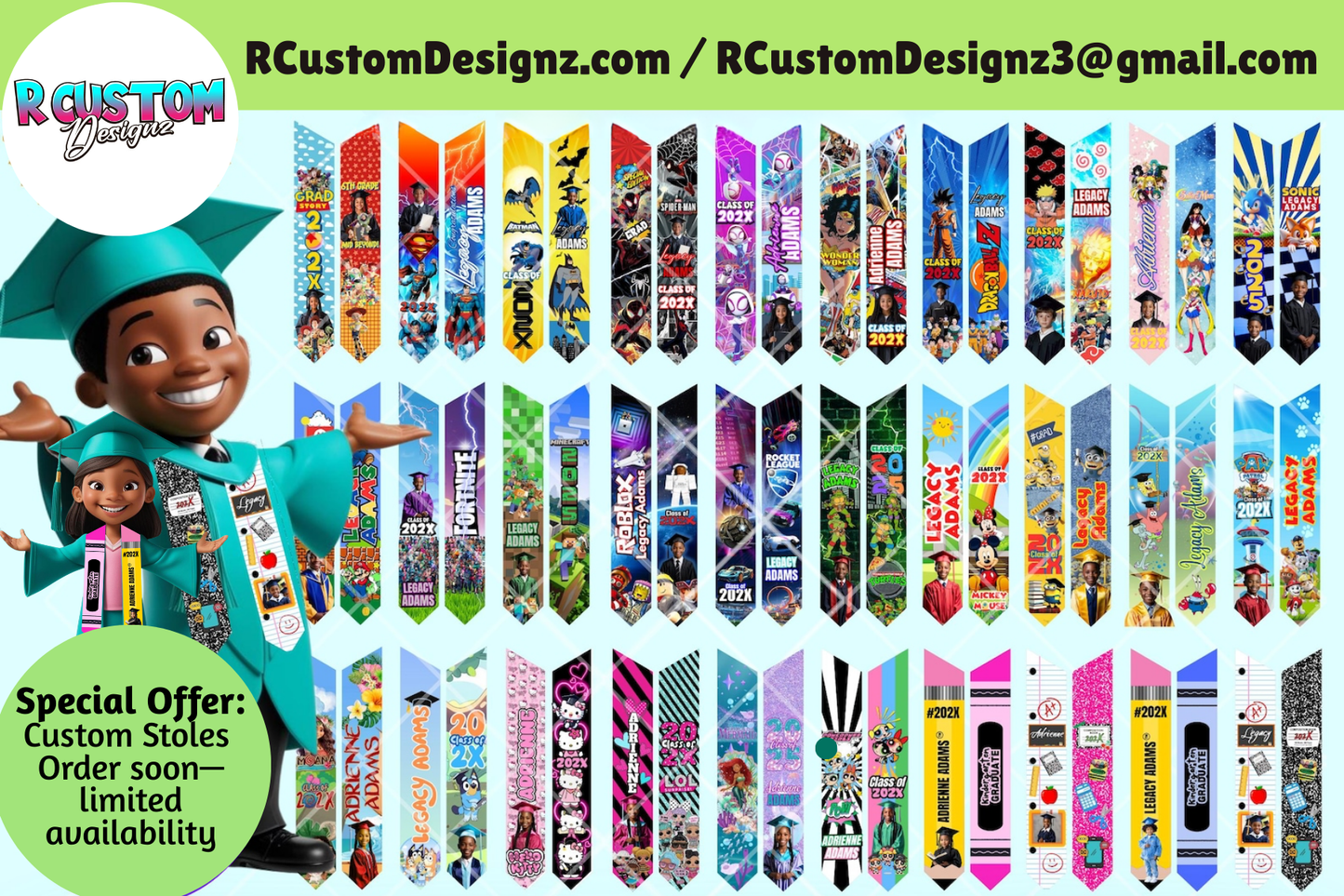 Custom Grad Stoles