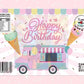Ice Cream Theme Chip Bag Party Favor Template | Pink Decor Party Chip Wrap | Digital Chip Bag | Girls birthday | Ice Cream Truck | Chip Bag