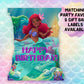 Little Mermaid Chip Bag Party Favor Template | Mermaid Party Chip Wrap | Digital Chip Bag | Girls Party Chip Bag | Character Bags | Mermaid