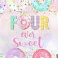 Four-Ever Sweet, Fourth Birthday Chip Bag, Party Chip Bag, Doughnut Party Favor, Sweet Birthday Party Favor, Birthday Party, Girls Birthday