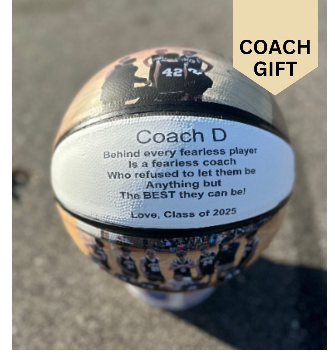 Gift for Basketball Coach | Coach Basketball | Coach Gift | Picture Basketball | Basketball Gift | Custom Basketball | Basketball Coach
